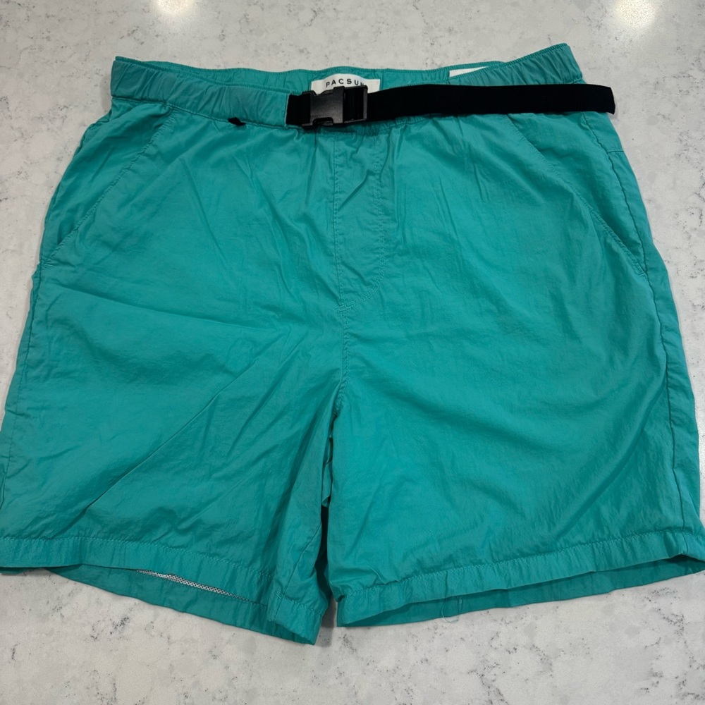 Pacsun Volley Men's Medium Teal Board Shorts with Belt 6" Inseam Nylon Blend